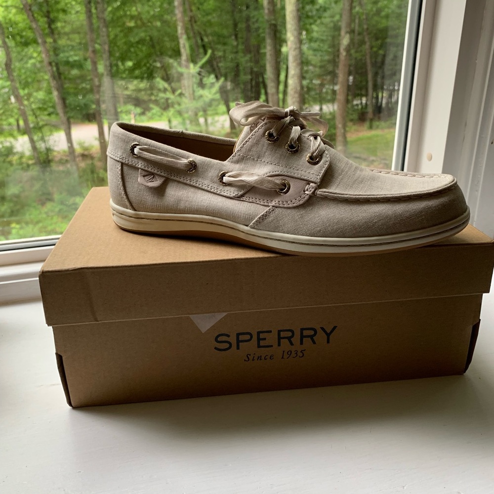 NWT Sperry Songfish - linen ivory 8.5